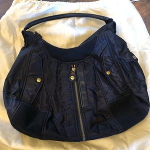 Jean Paul Gaultier large nylon, sweater and leather bag